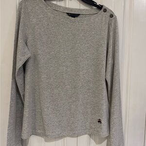 Brooks Brothers Gray cotton knit top NWOT size L